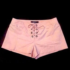 Super cute light pink lace up Express shorts